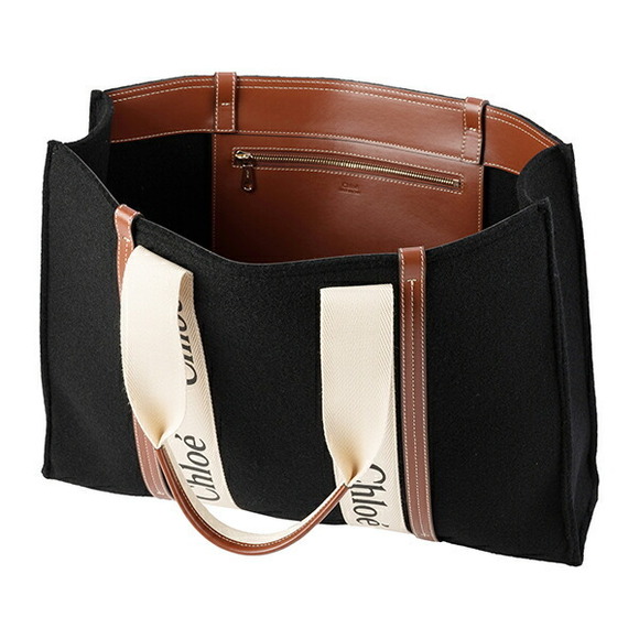 Chloe Woody Tote Bag Black - Picture 4 of 9